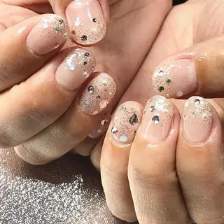 ネイル 渋谷／チップ長さ出し 👑アプレgel-xのネイルデザイン