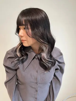 ミディアム カラー レイヤー似合わせ 透明感カラーりきやのヘアスタイル
