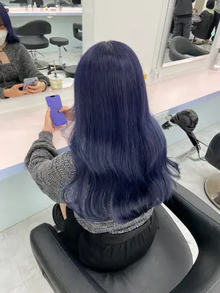 ロング カラー パーマ ヘアアレンジ 透明感ブリーチカラー 🌈TOMOHIROのヘアスタイル