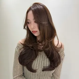 ロング カラー ヘアアレンジ レイヤーカット🤍 RINAのヘアスタイル