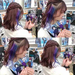 ミディアム カラー 推しカラー✨ オタク美容師ユウカのヘアスタイル