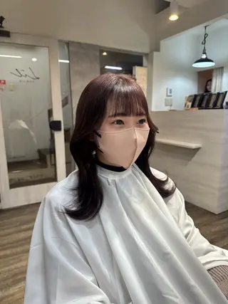 ミディアム カラー Rena/韓国 /ワンホンヘアのヘアスタイル