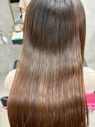 ロング カラー 梅雨対策すぐ巻ける ☔️縮毛矯正勝倉　麗のヘアスタイル