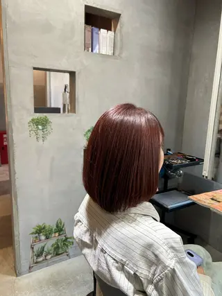 ミディアム カラー 艶カラー/ベージュ/ ショート/安岡哲兵のヘアスタイル