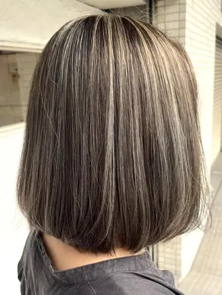 ミディアム 髪質改善カラー透明感 ダブルカラー幕田のヘアスタイル