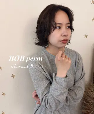 ショート カラー パーマ 市川 千夏のヘアスタイル