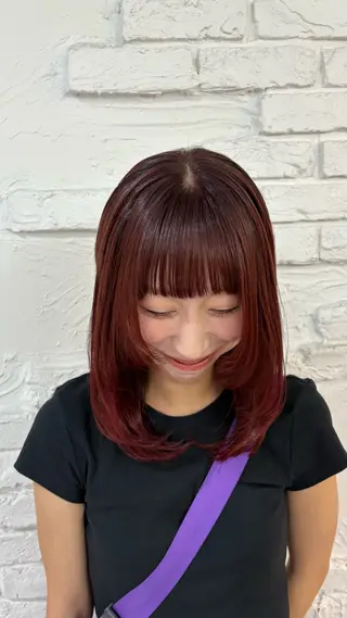カラー パツボブ/暖色 西梅田/かえで🎀のヘアスタイル