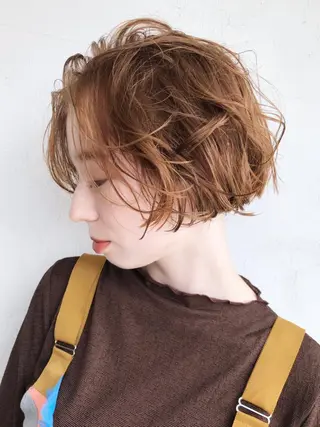 ショート カラー パーマ ヘアアレンジ ITbyALBUM 中野店のヘアスタイル