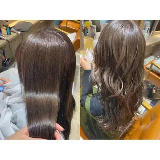 カラー 🩵盛れる顔周り/ 艶カラーemi🩵のヘアスタイル