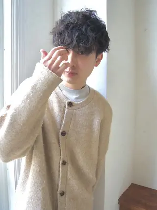 ミディアム パーマ keshiki 大名のヘアスタイル