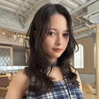 セミロング カラー 棚瀬寧麻/ 縮毛/似合わせcutのヘアスタイル