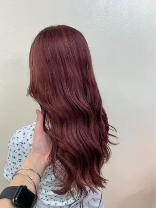 セミロング パーマ ヘアアレンジ 💕上野美容師☁ ブリーチ💖サワのヘアスタイル