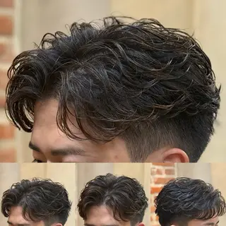 ショート パーマ メンズ トミモト アユムのヘアスタイル
