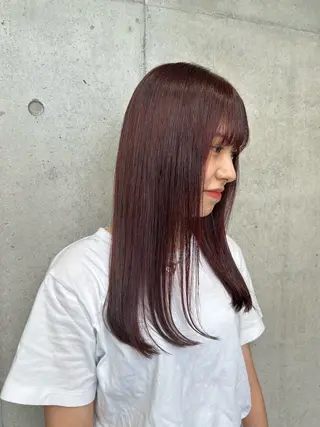 セミロング カラー ヘアアレンジ ボブ艶モテカラー🫧 カリンのヘアスタイル