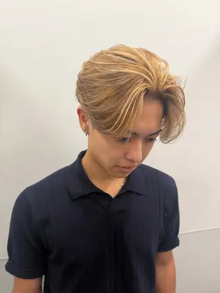 ミディアム パーマ メンズ 💈ニュアンスパーマ センターパート💈のヘアスタイル