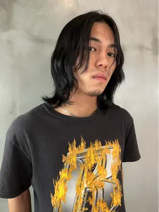 ミディアム カラー メンズ bob リョウタのヘアスタイル