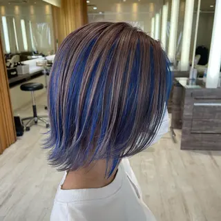 ミディアム カラー デザインカラー、艶髪 大塚 耕平のヘアスタイル