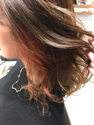 セミロング カラー レイヤー/大人ボブ| ワタナベ リョウカのヘアスタイル