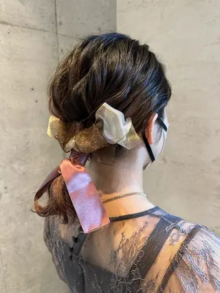 セミロング ヘアアレンジ はやしほのか| マンツーマン美容師のヘアスタイル