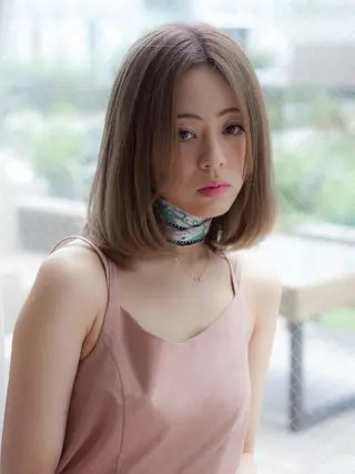 ミディアム カラー パーマ ヘアアレンジ 髪質改善/韓国風 レイヤー/田村祐樹のヘアスタイル