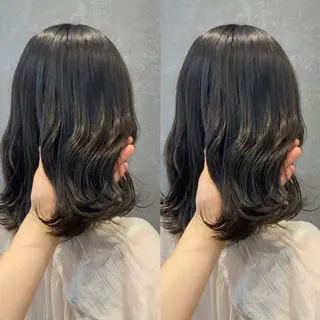 セミロング カラー み うのヘアスタイル