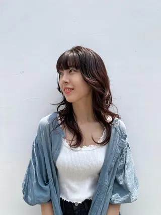 セミロング カラー 松坂 真衣のヘアスタイル