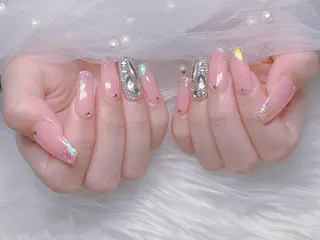 ロング カラー 波 なみのネイルデザイン