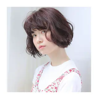 ショート カラー パーマ 髪質改善/韓国風 レイヤー/田村祐樹のヘアスタイル