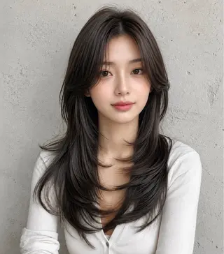 セミロング カラー ヘアアレンジ 🌫️大人韓国ヘア 🌫️naoyaのヘアスタイル
