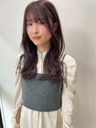 カラー 髪に優しい 透明感ワンカラー🫧のヘアスタイル