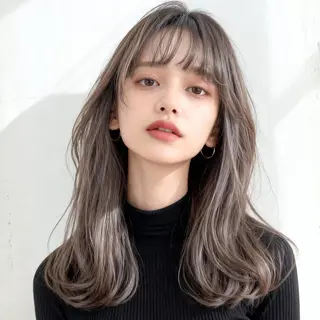 セミロング カラー SOURCE梅田💎 ヘアケア/艶カラーのヘアスタイル