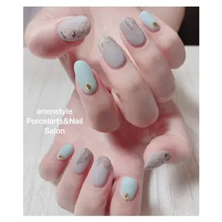 ミディアム ネイル 🐾enen style 🐾のネイルデザイン