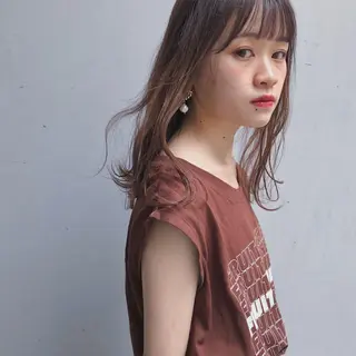 セミロング カラー 山中 直輝のヘアスタイル
