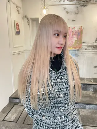 ロング カラー 前田 雄のヘアスタイル