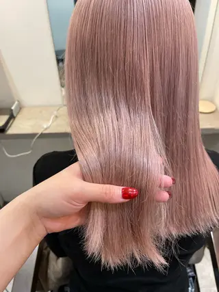 セミロング カラー 広島:ミルキーカラー tsumaのヘアスタイル