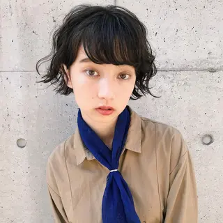 ショート パーマ ヘアアレンジ 松田 亮葉のヘアスタイル