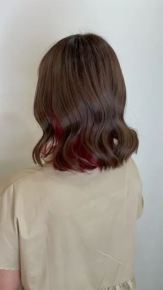 ミディアム カラー ヘアアレンジ 具志堅 良のヘアスタイル