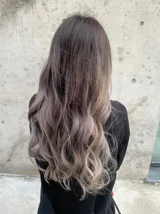 ロング カラー 色落ちまでキレイに！ ！女性サロンのヘアスタイル