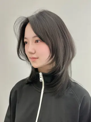ミディアム 🌿レイヤー/ブリー チ/🌿JINのヘアスタイル