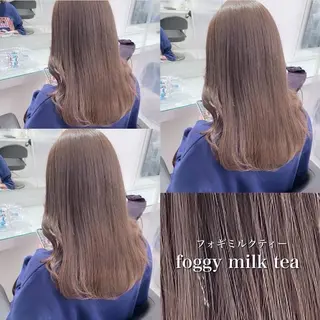 ロング 🤎モテ髪&透明感 ミルクティー🥣🤎のヘアスタイル