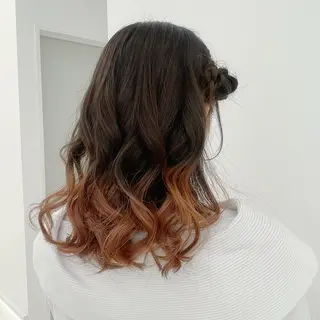 セミロング ヘアアレンジ CARELLY Rukaのマツエク・マツパデザイン
