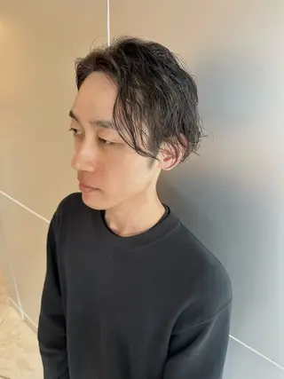 ミディアム パーマ メンズ 🔥メンズ特化 /パーマ&カット🌀のヘアスタイル