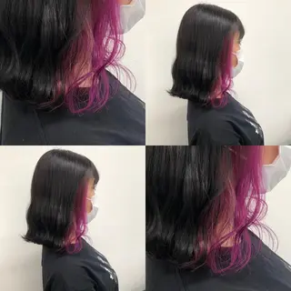 セミロング カラー パーマ ヘアアレンジ メンズ キッズ ネイル マツエク・マツパ 上品＆韓国風 🥀海心🥀のヘアスタイル