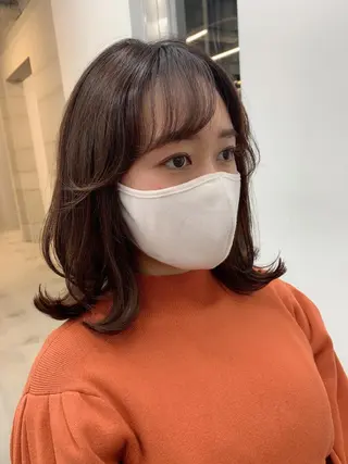ミディアム カラー 透明感カラー✂︎ /縮毛矯正/YUKAのヘアスタイル