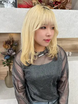 ミディアム 🫧ふじたまゆ🫧 レイヤーカット✂︎のヘアスタイル