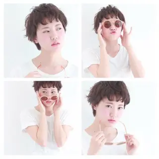 ショート パーマ 高木 麻知子のヘアスタイル