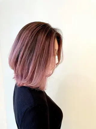 ミディアム カラー 美髪縮毛矯正✨ カラーが得意💪本間のヘアスタイル