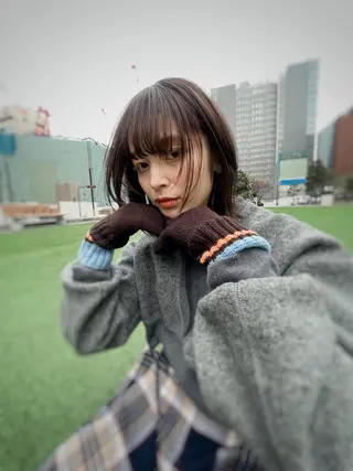 ミディアム カラー 緒方リエ 時短ショート・ボブのヘアスタイル