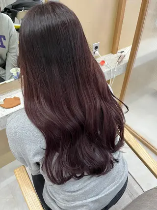 ロング カラー ヘアアレンジ 暖色韓国ヘア🩷 Yuukaのヘアスタイル