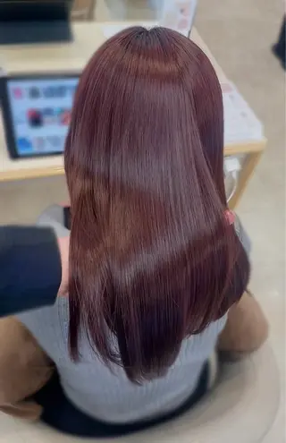 ロング カラー シャドウパーマ／骨格 矯正カット　トモキのヘアスタイル